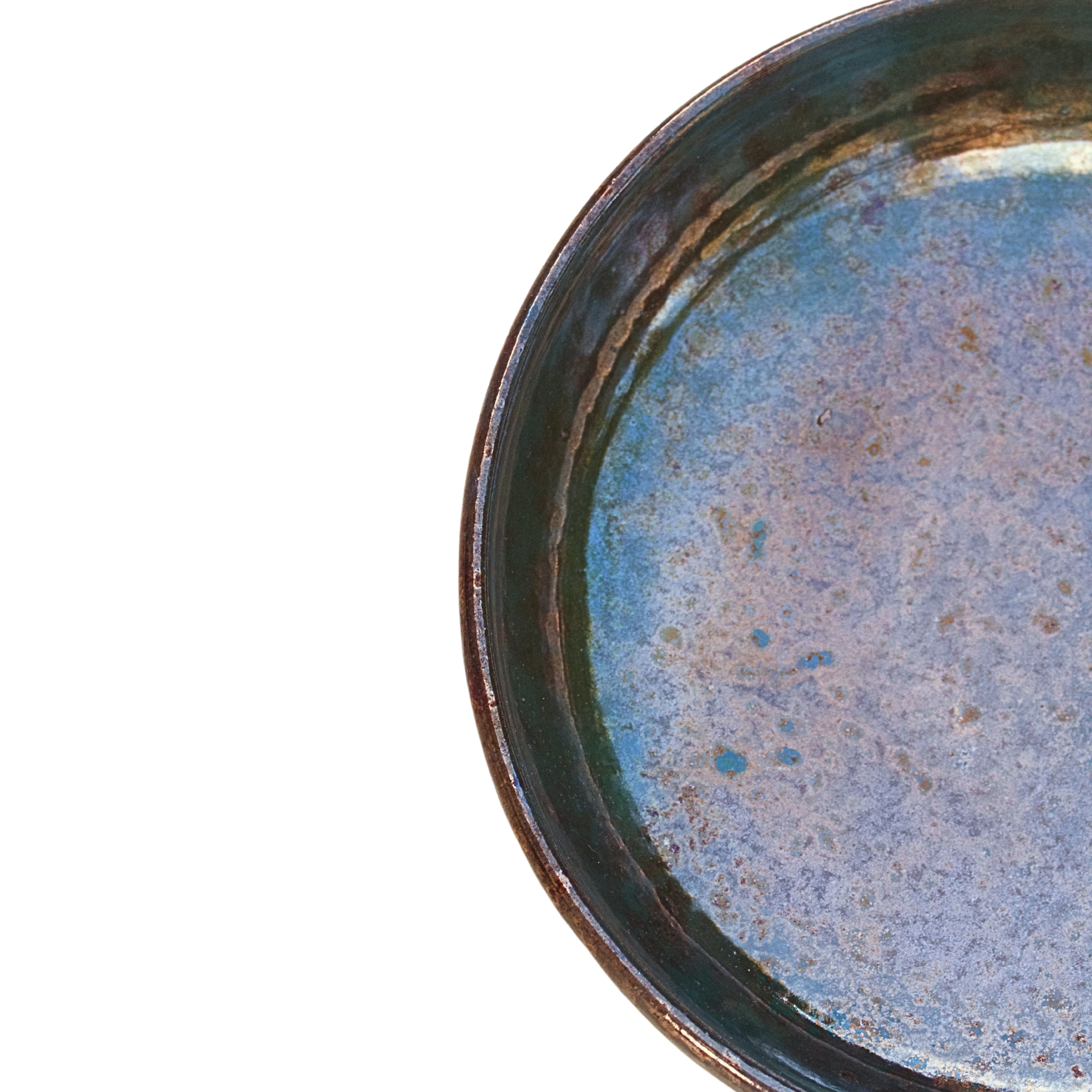 Small Pasta Plate in Green Fusion edition with handcrafted vibrant design