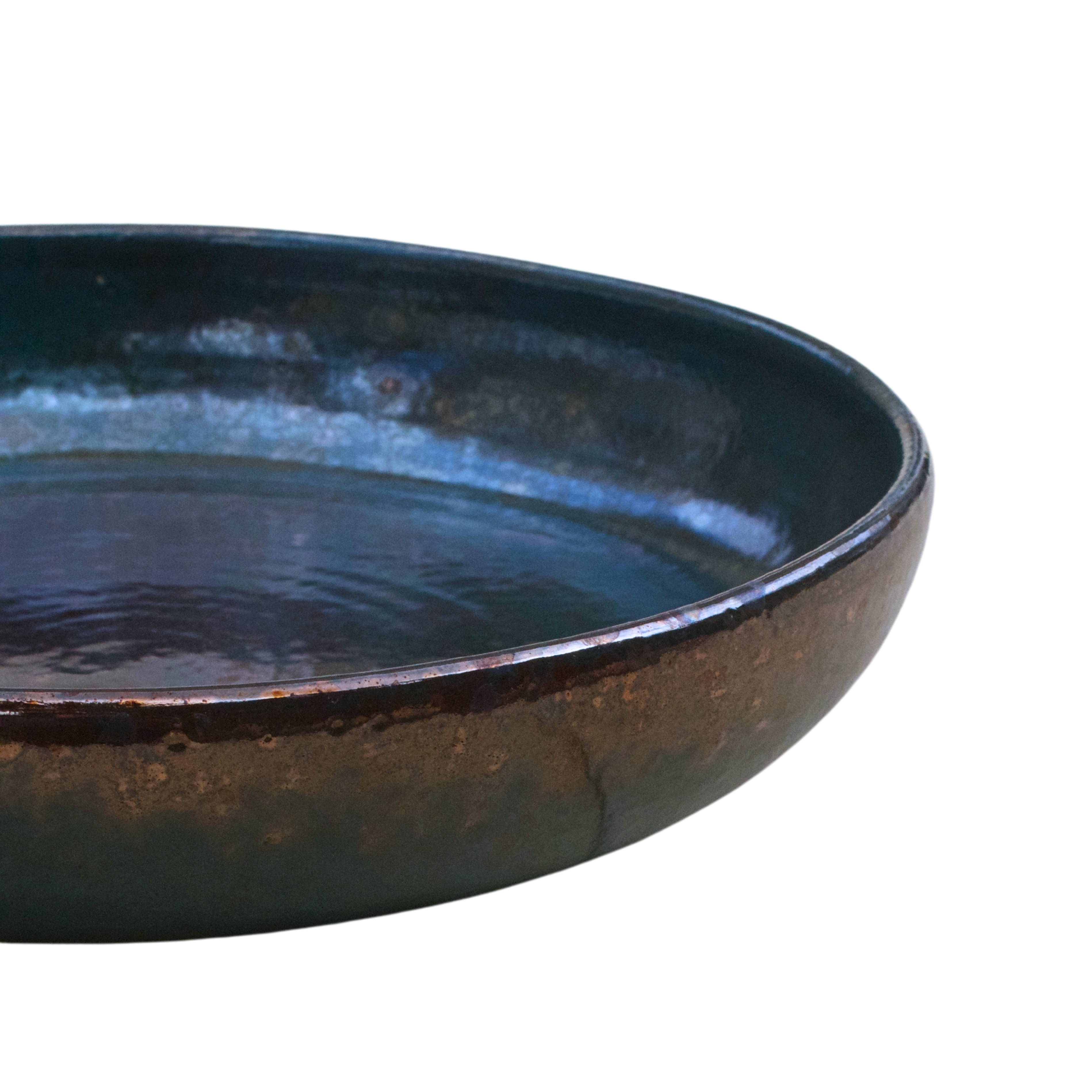 Large Pasta Plate in Blue Fusion edition with handcrafted vibrant design