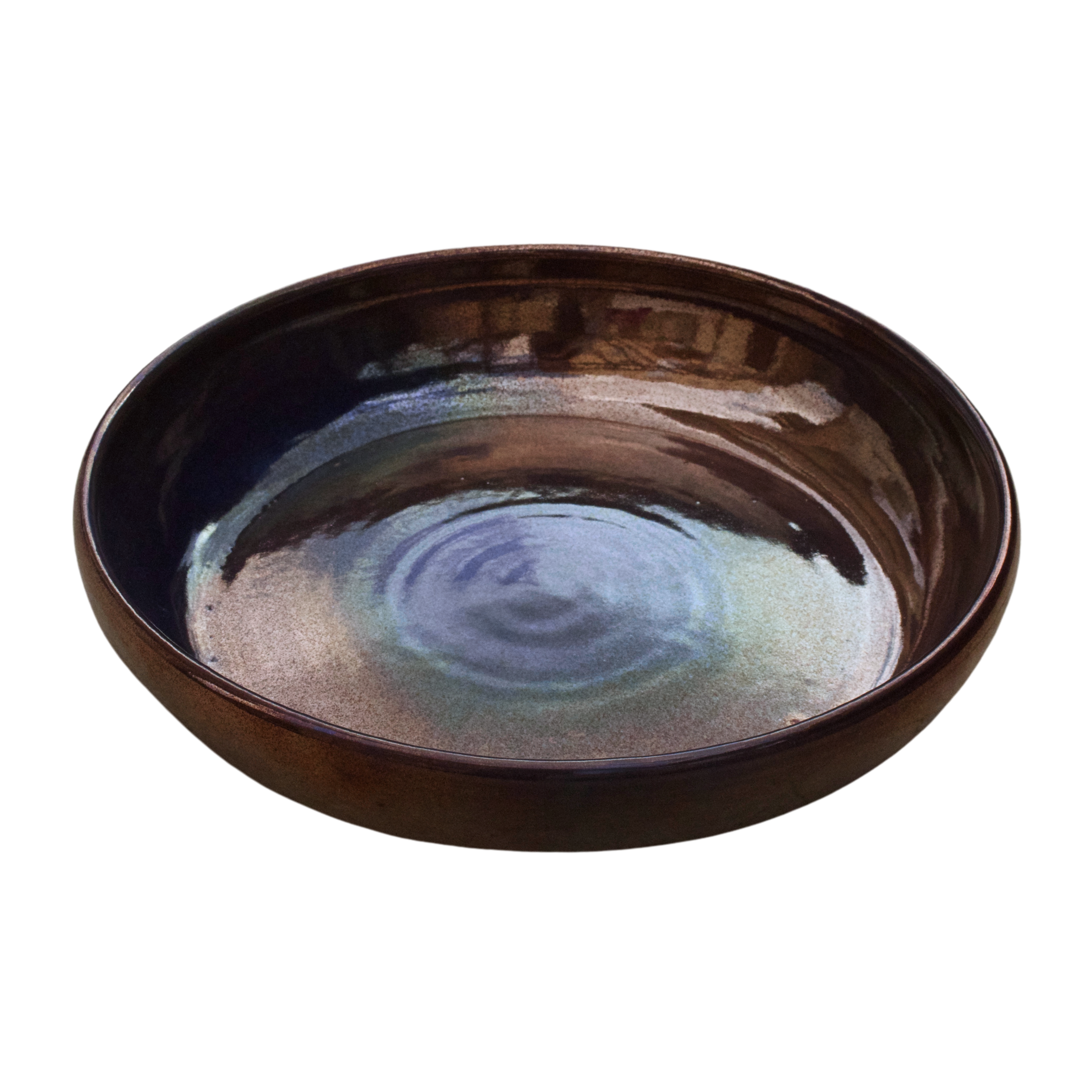 Large Pasta Plate in Blue Fusion edition with handcrafted vibrant design