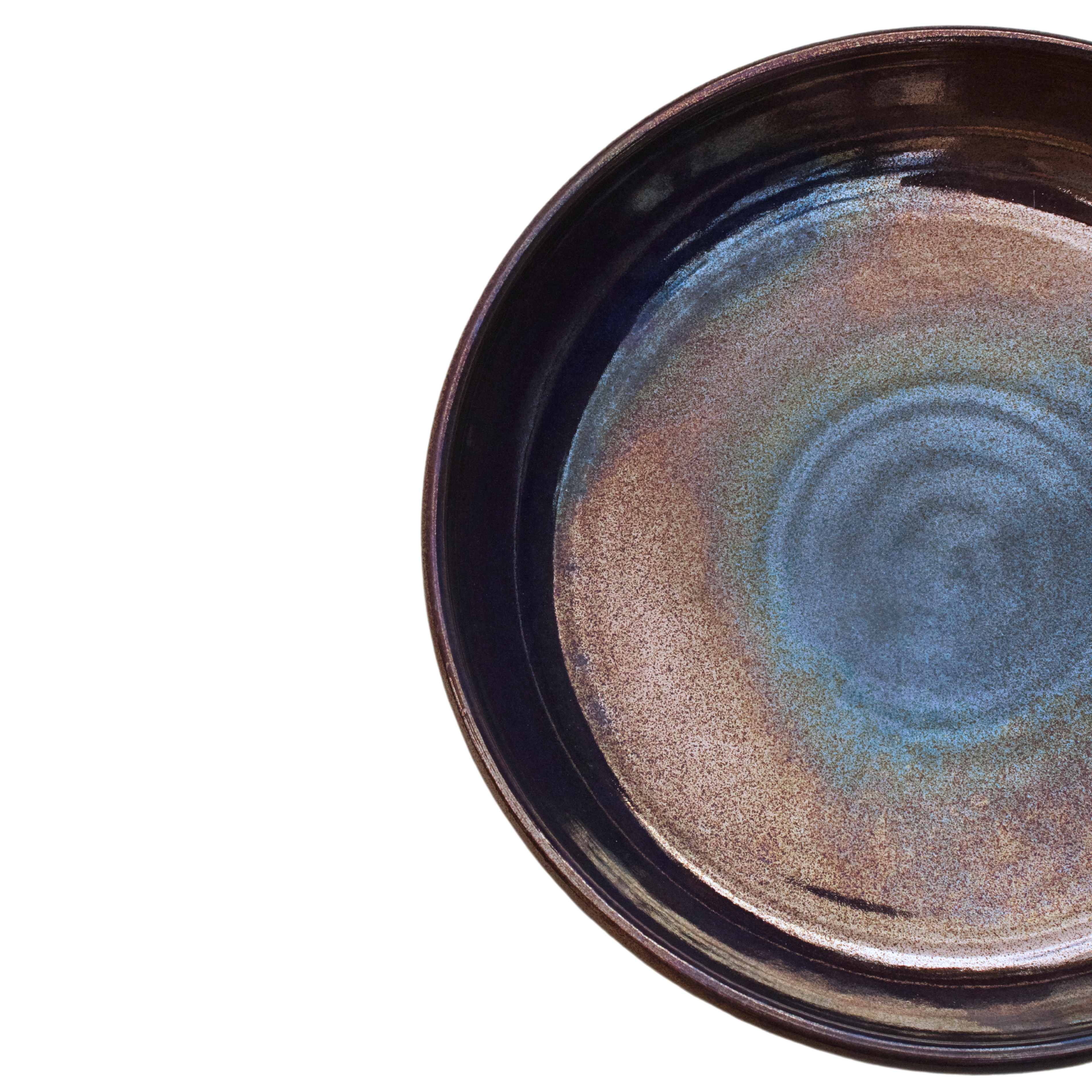 Large Pasta Plate in Blue Fusion edition with handcrafted vibrant design