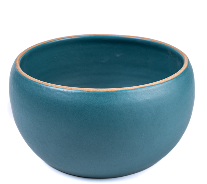 Large handcrafted stoneware serving bowl with textured surface and artisanal design
