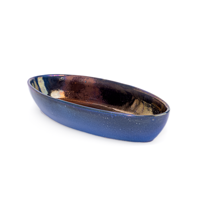 Oval Bowls | Blue Fusion (2 Pieces)
Set of two handcrafted stoneware oval bowls in different sizes for serving appetizers and snacks