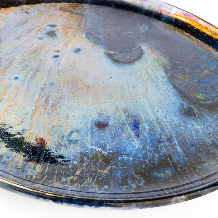 Artisanal ceramic large plate, ideal for main courses or appetizers