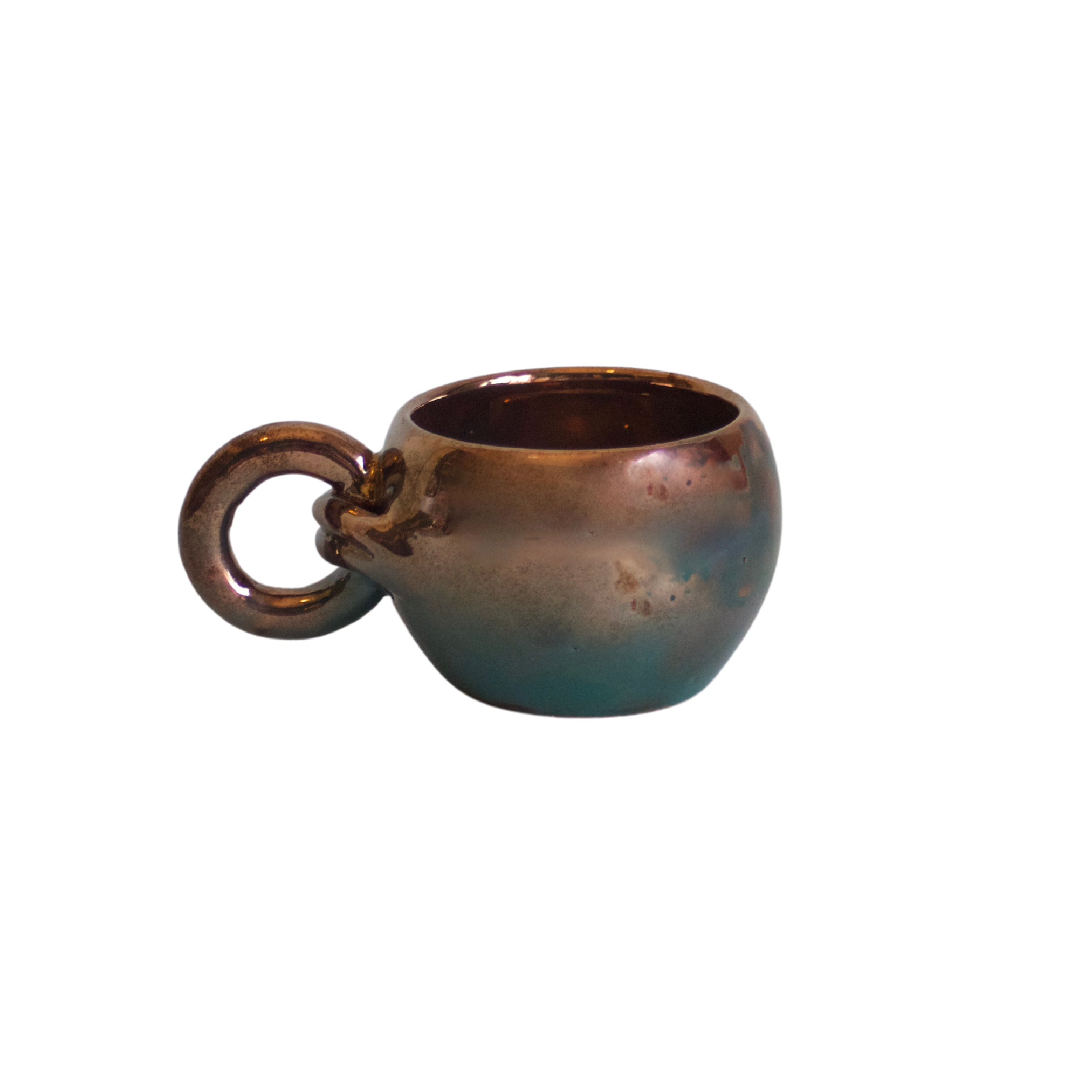 Modern Arabic Fengaan in Green Fusion finish, perfect for serving coffee or infusions