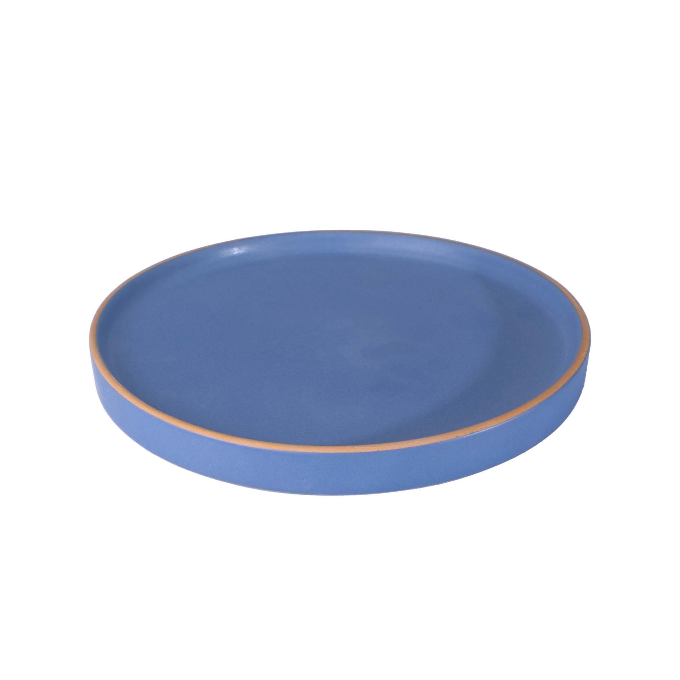 Large handcrafted stoneware plate with elevated edges for elegant serving