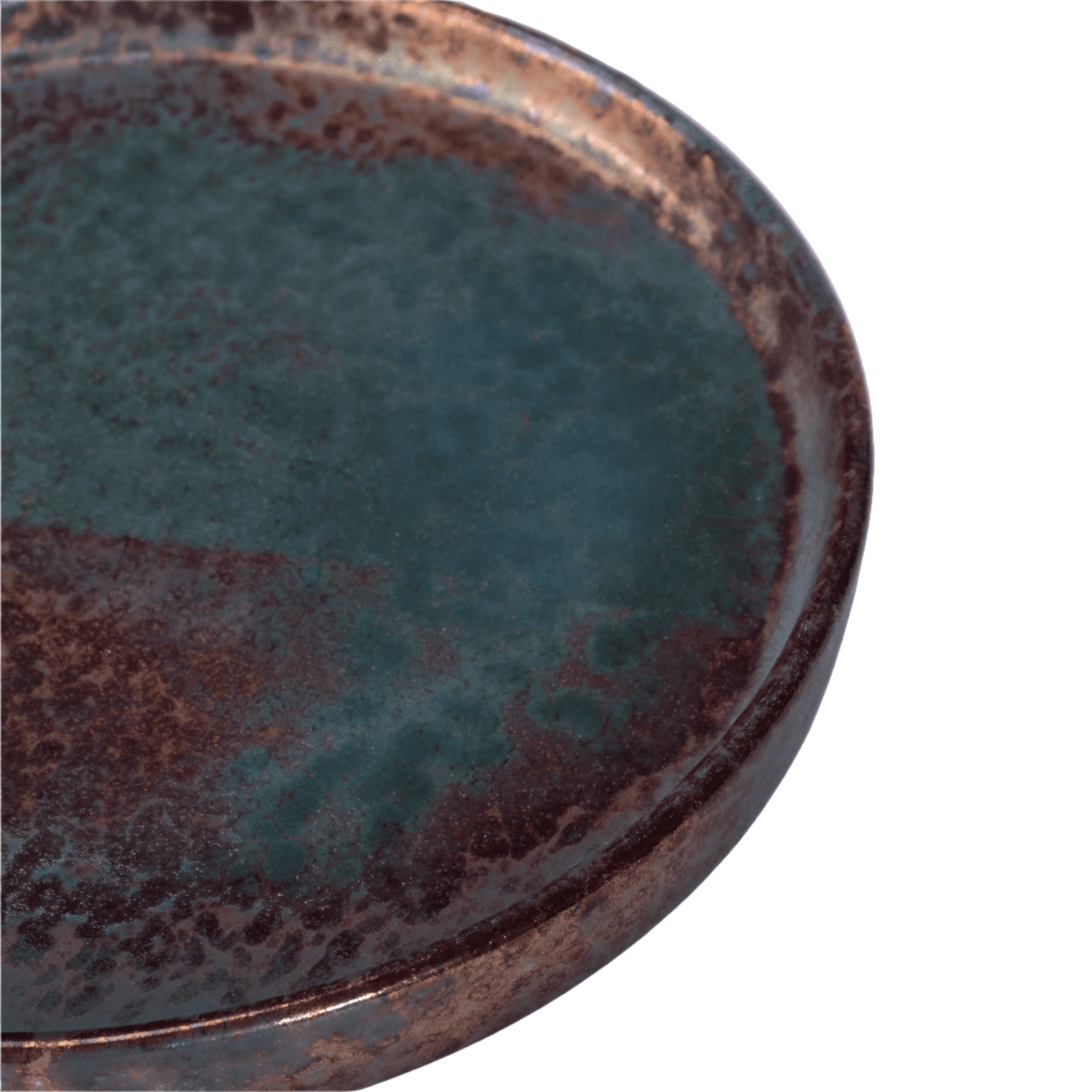 Large handcrafted stoneware plate with elevated edges for elegant serving