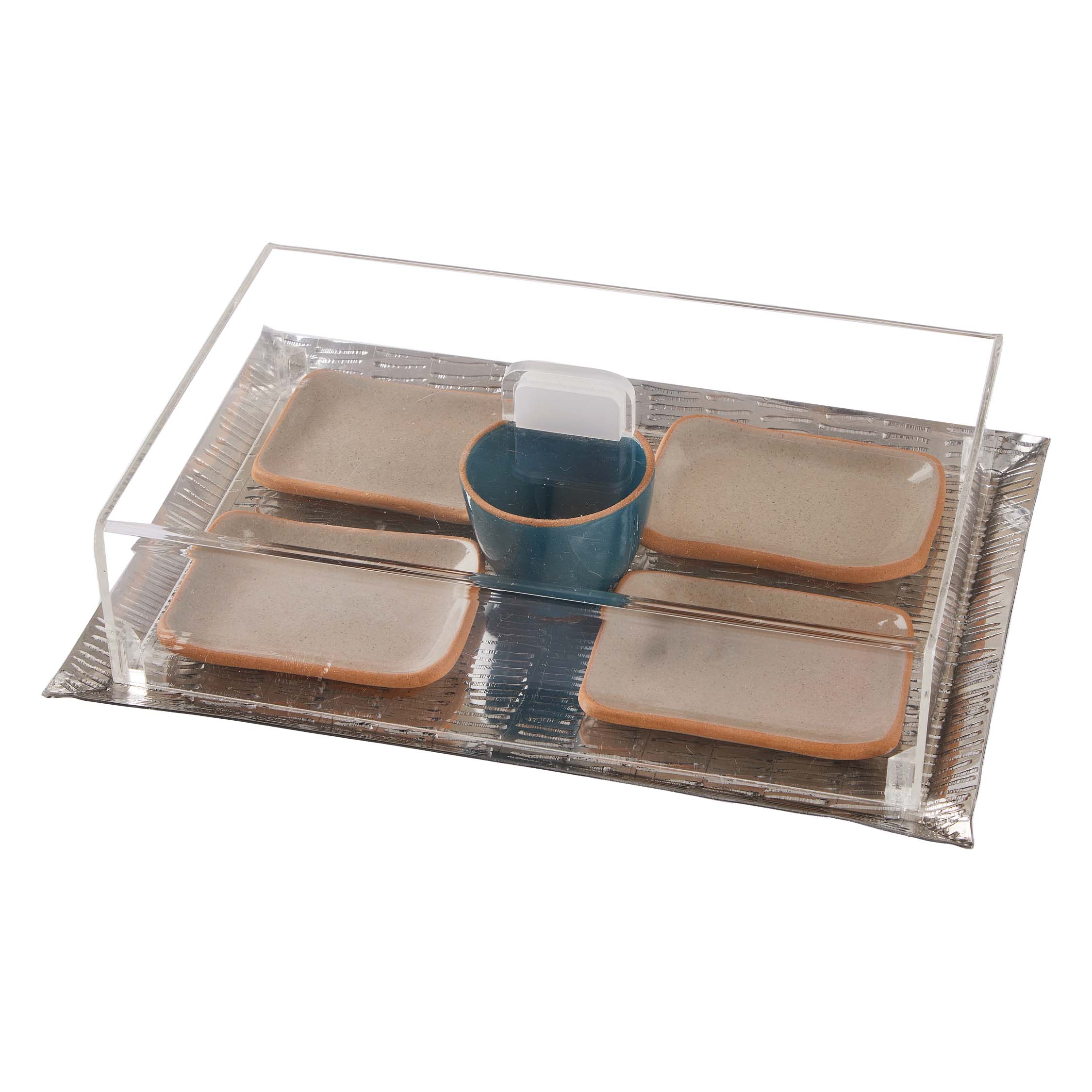 Platter Mania (5-in-1) | The H Edition
Platter Mania Deluxe Bundle with handcrafted stoneware platters, mini-bowls, aluminum trays, and plexiglass covers
