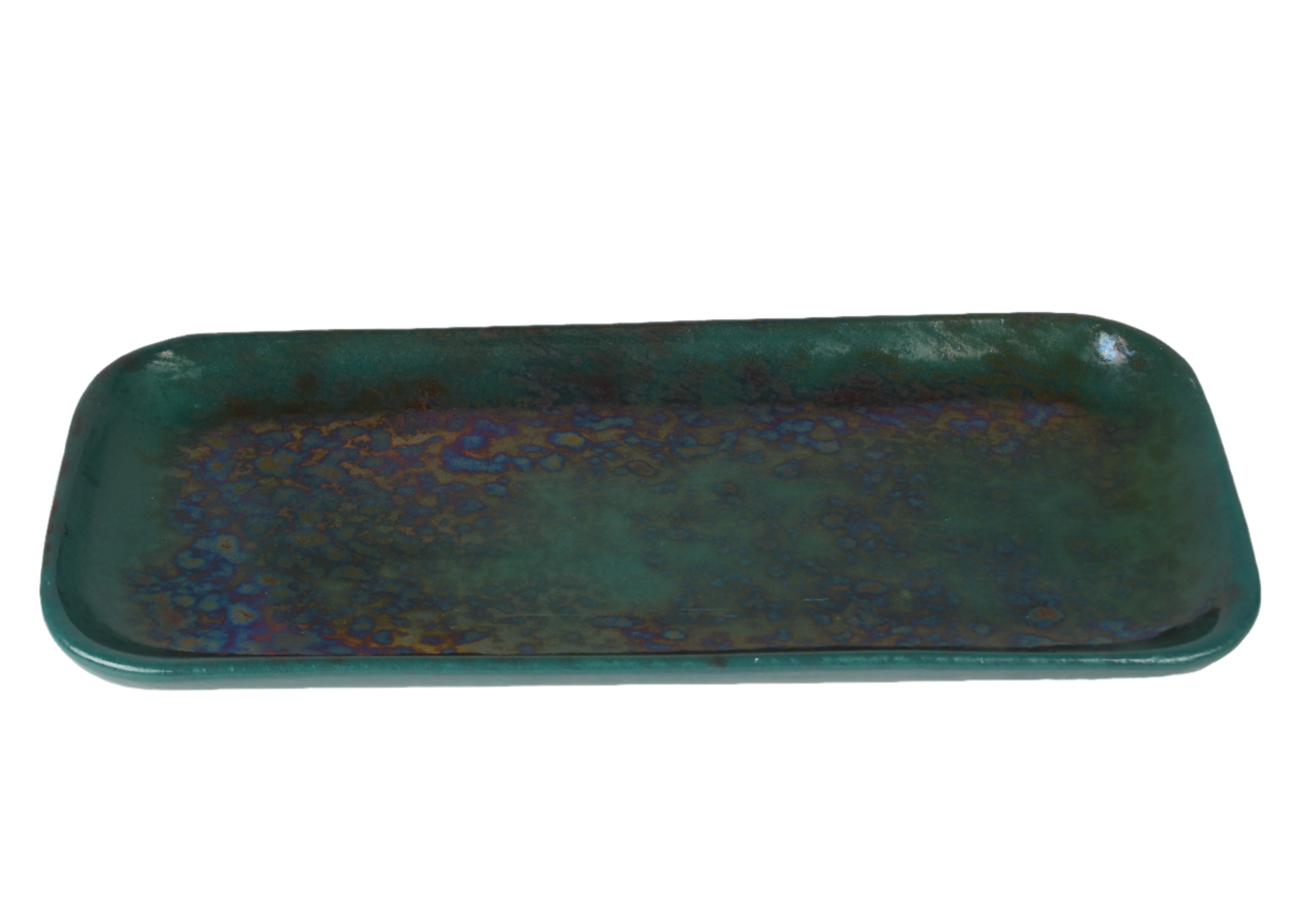 Rectangular Platter | Green Fusion
Rectangular Platter in Green Fusion with handcrafted stoneware and iridescent glaze, ideal for serving appetizers