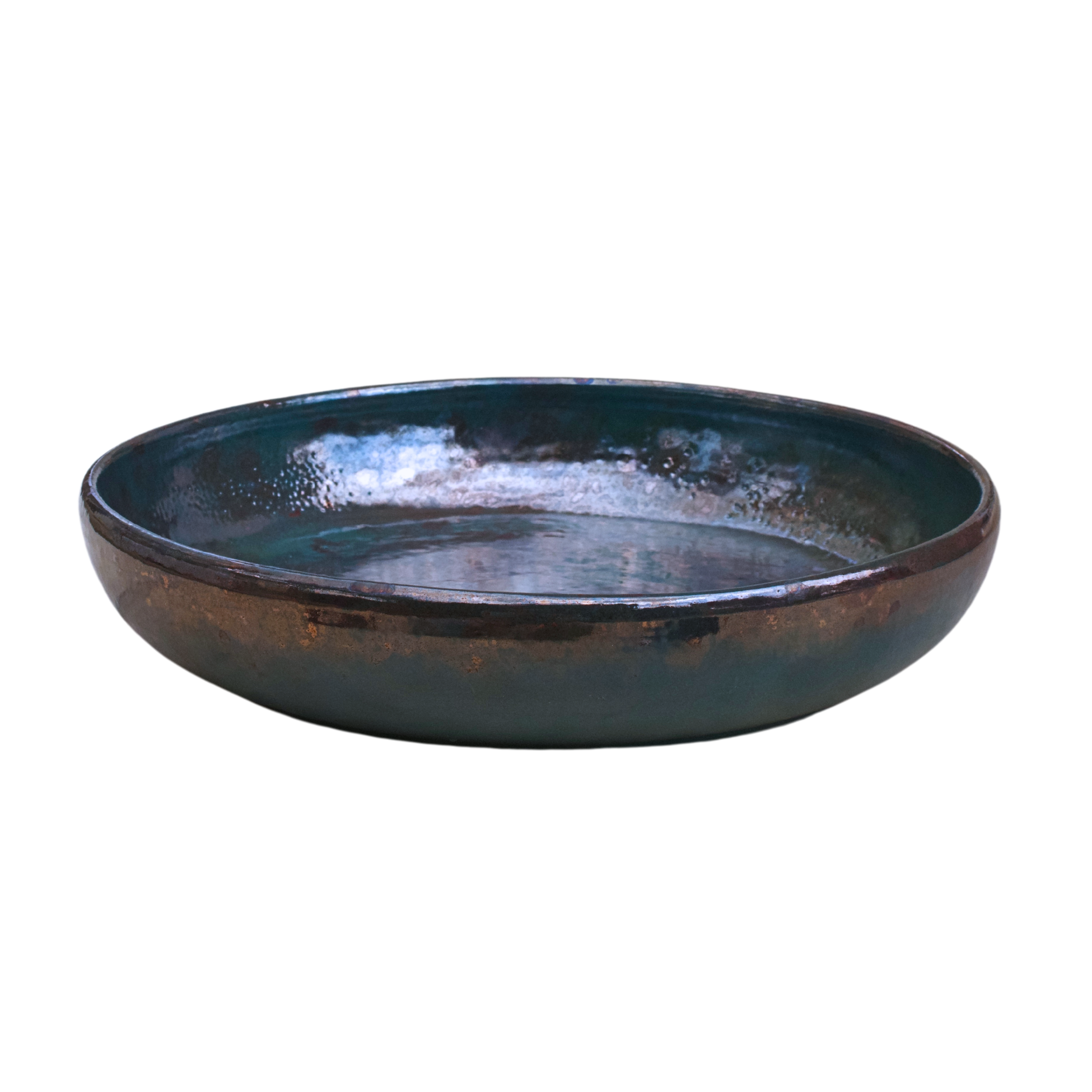 Large Pasta Plate in Blue Fusion edition with handcrafted vibrant design