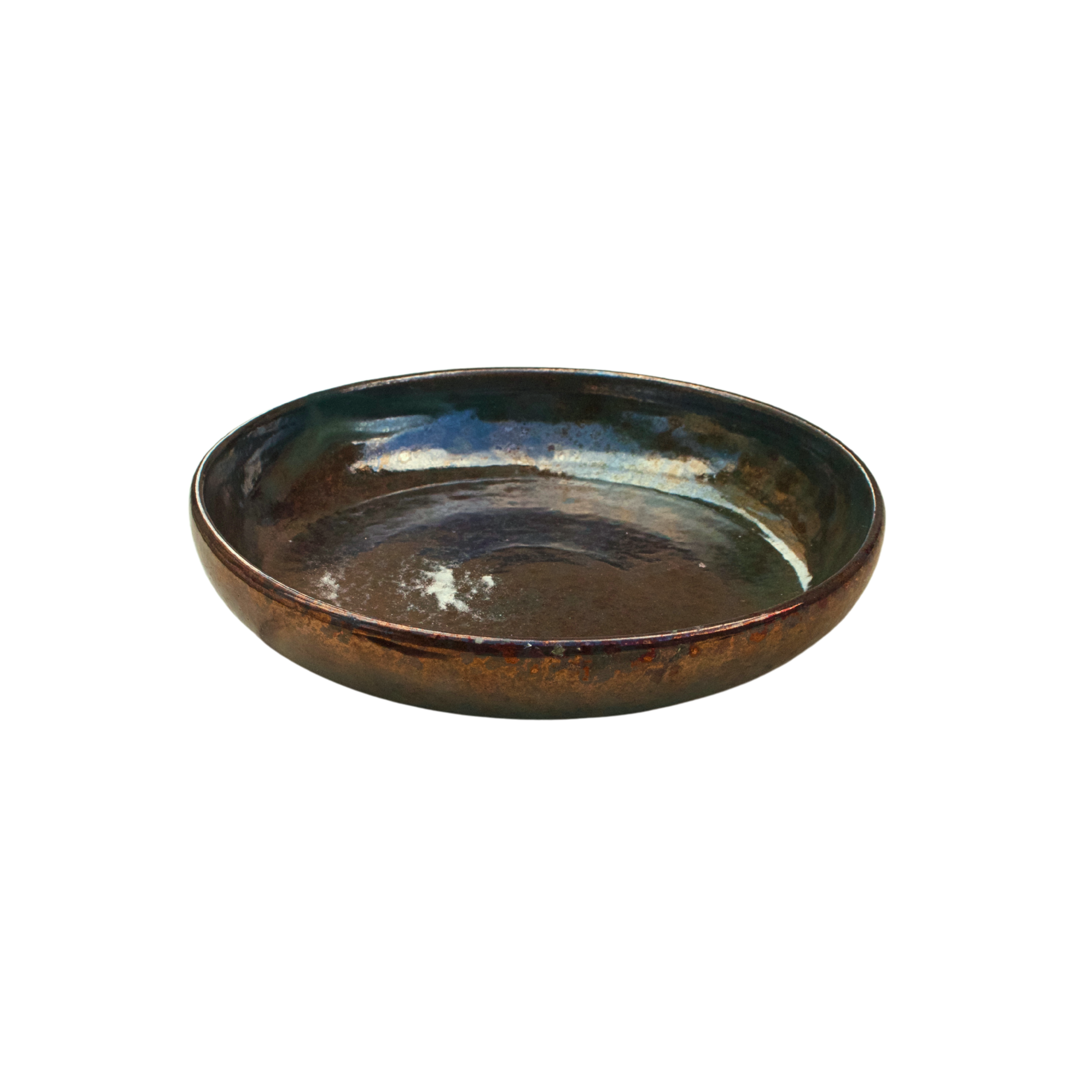 Small Pasta Plate in Green Fusion edition with handcrafted vibrant design