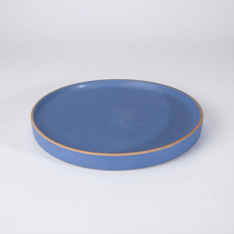 Large Plate | Elevated Edges | Blue Matte