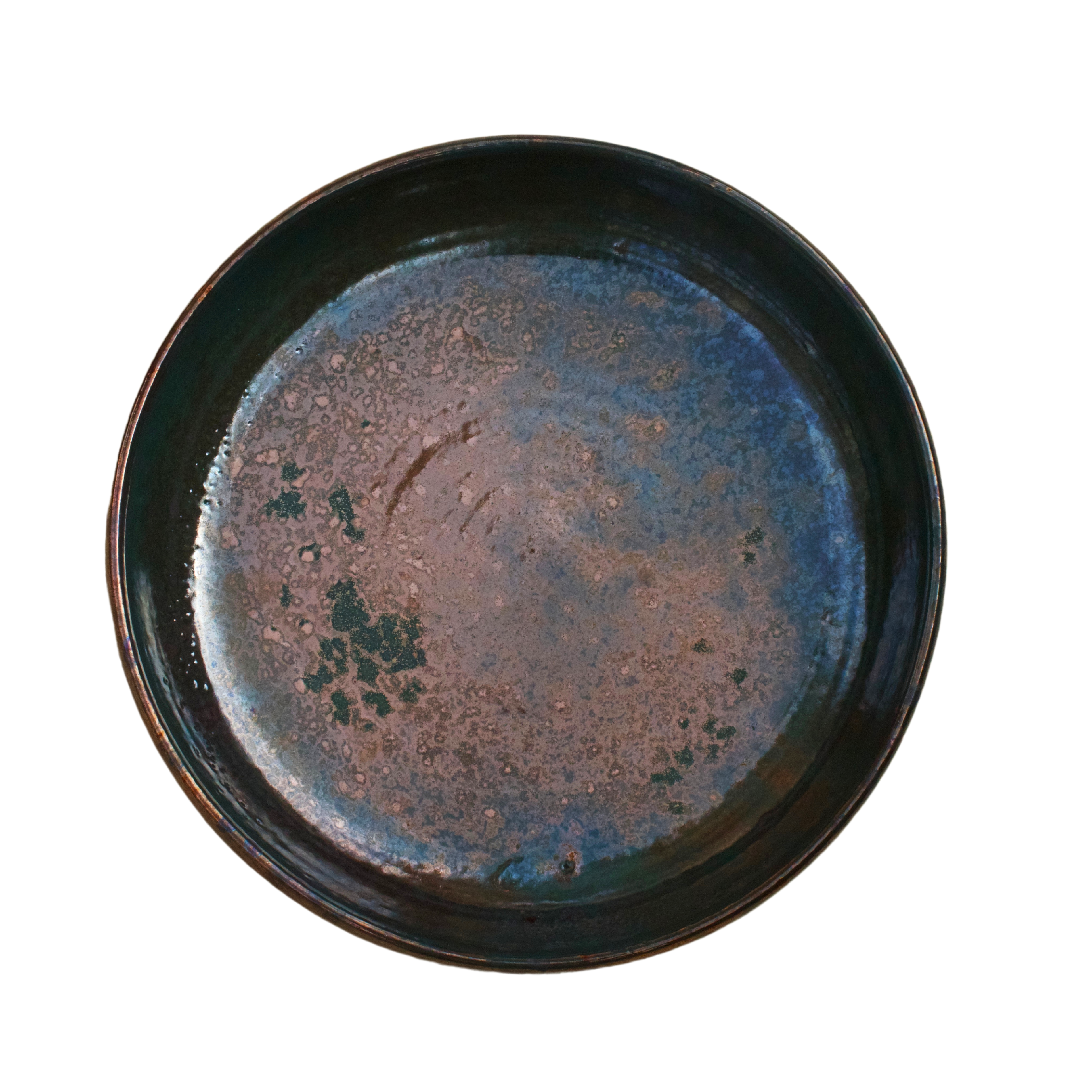 Large Pasta Plate in Blue Fusion edition with handcrafted vibrant design