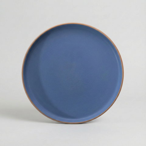 Large Plate | Elevated Edges | Blue Matte