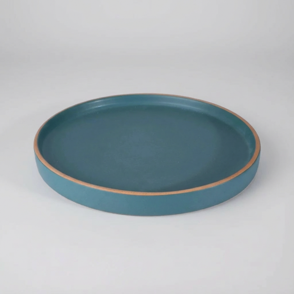 Large Plate | Elevated Edges | Green Matte