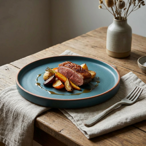 Large Plate | Elevated Edges | Green Matte