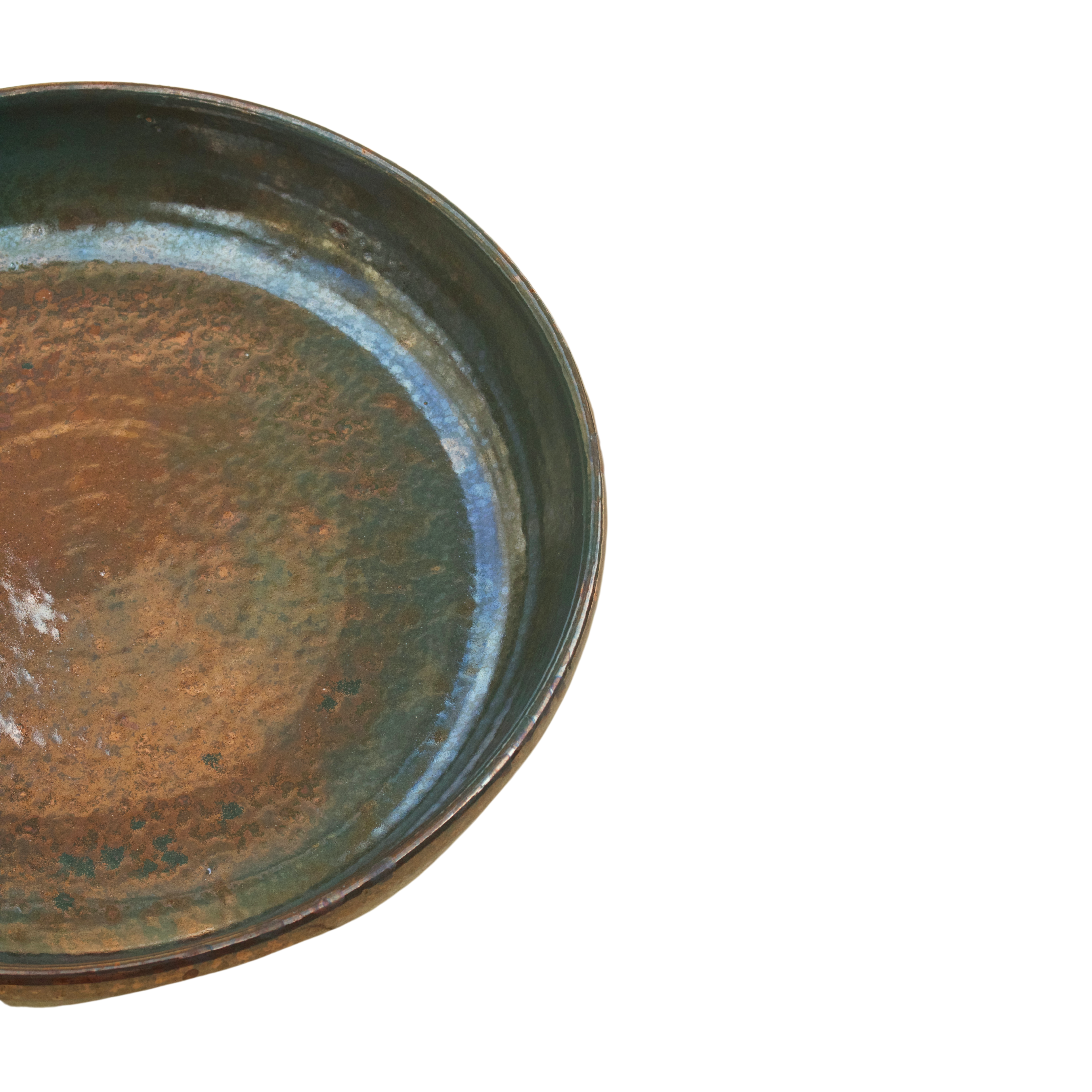 Large Pasta Plate in Green Fusion edition with handcrafted vibrant design