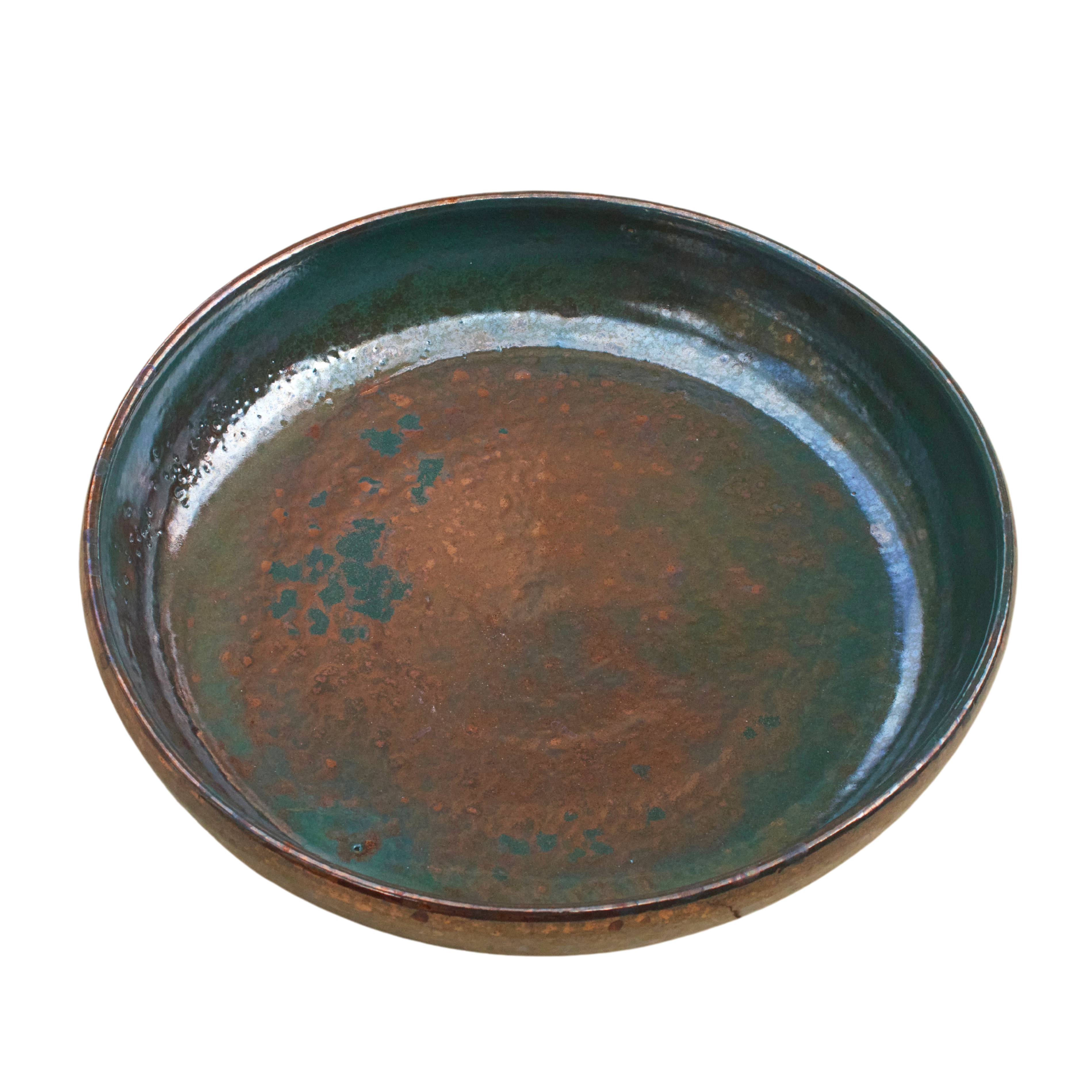 Large Pasta Plate in Green Fusion edition with handcrafted vibrant design