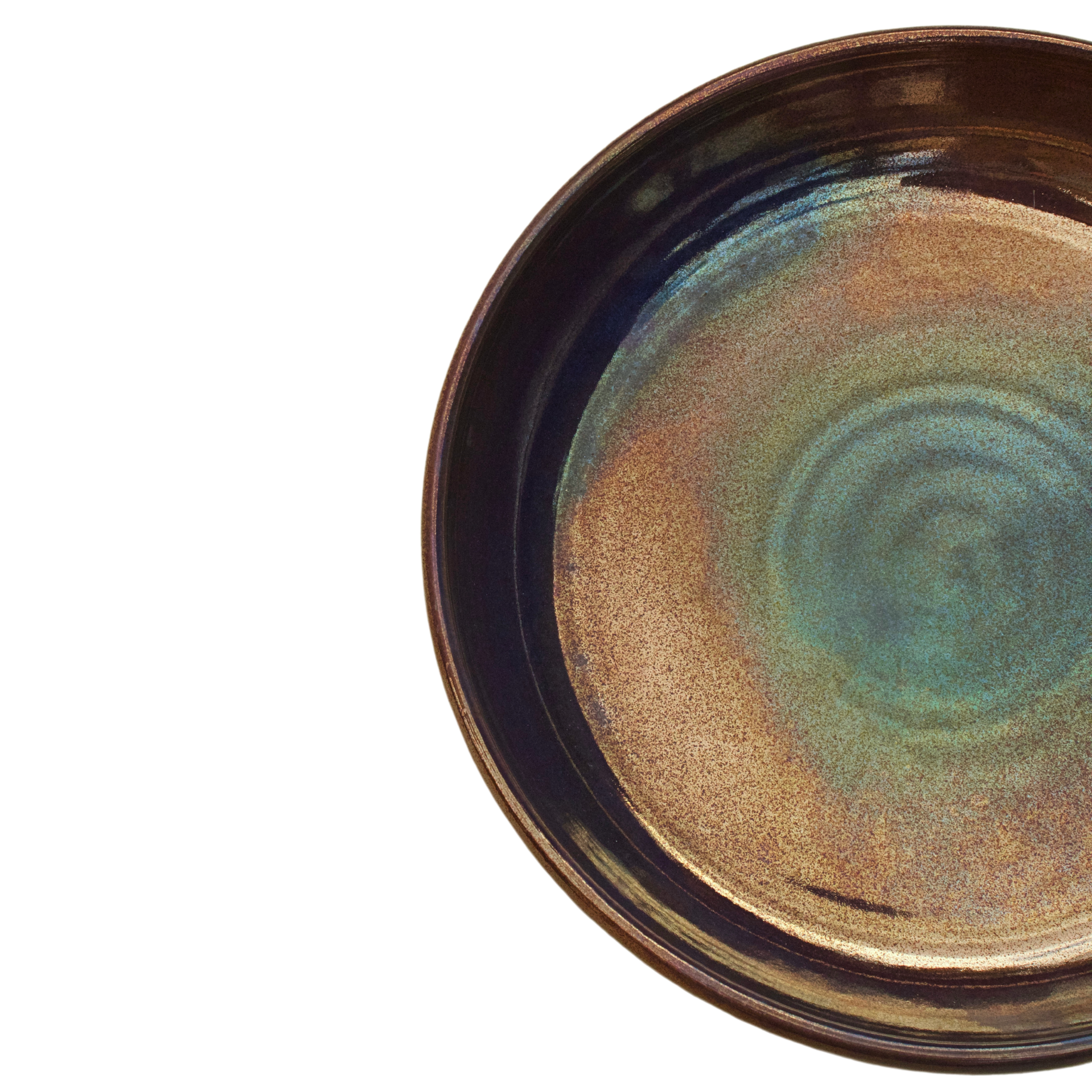 Large Pasta Plate in Green Fusion edition with handcrafted vibrant design