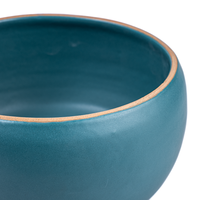 Large handcrafted stoneware serving bowl with textured surface and artisanal design