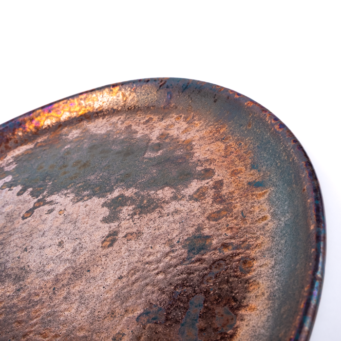 Artisanal ceramic large plate, ideal for main courses or appetizers