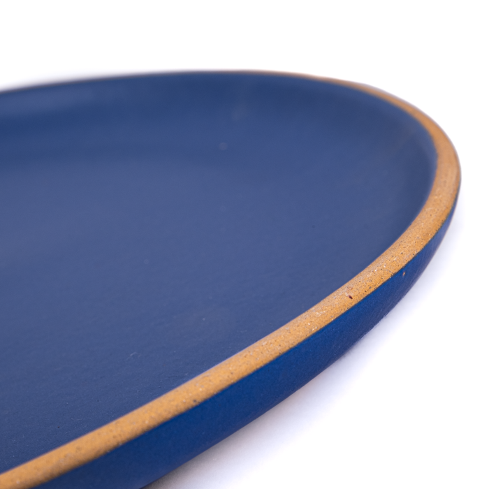 Blue Matte Large Serving Plate 