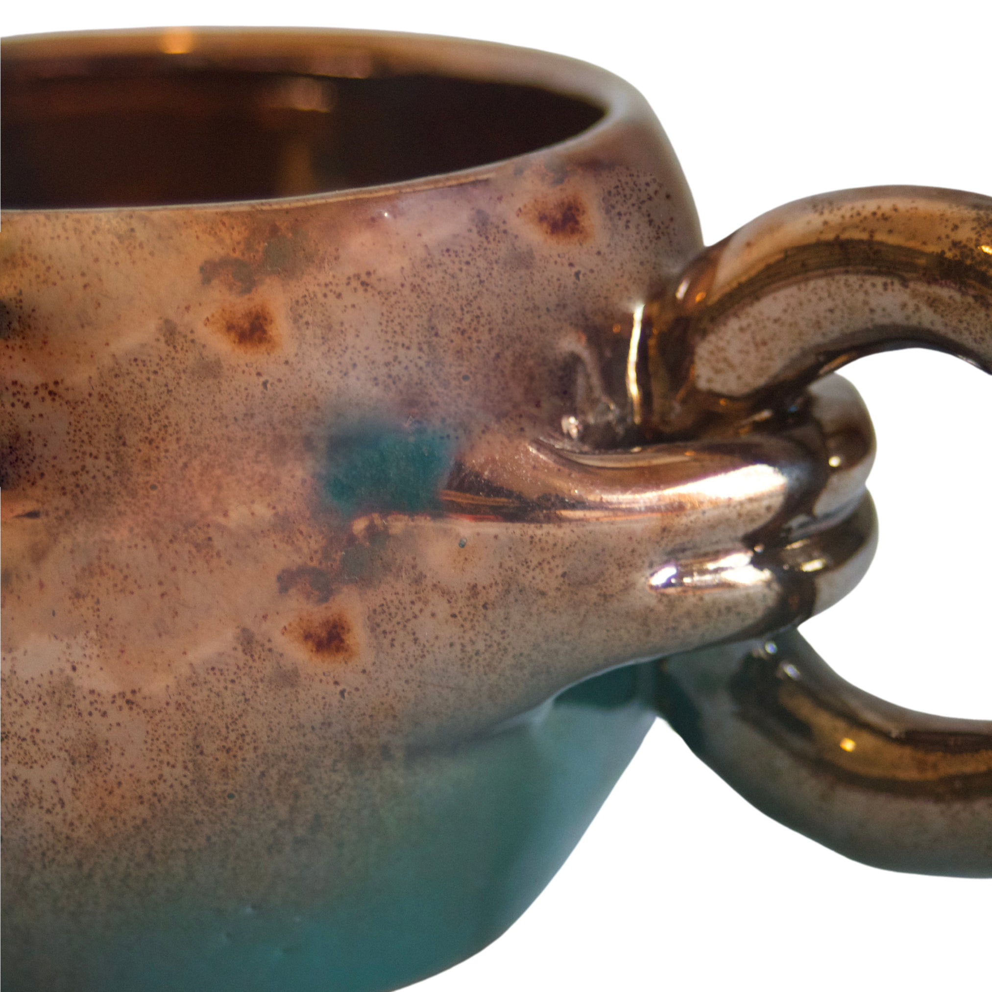 Modern Arabic Fengaan in Green Fusion finish, perfect for serving coffee or infusions