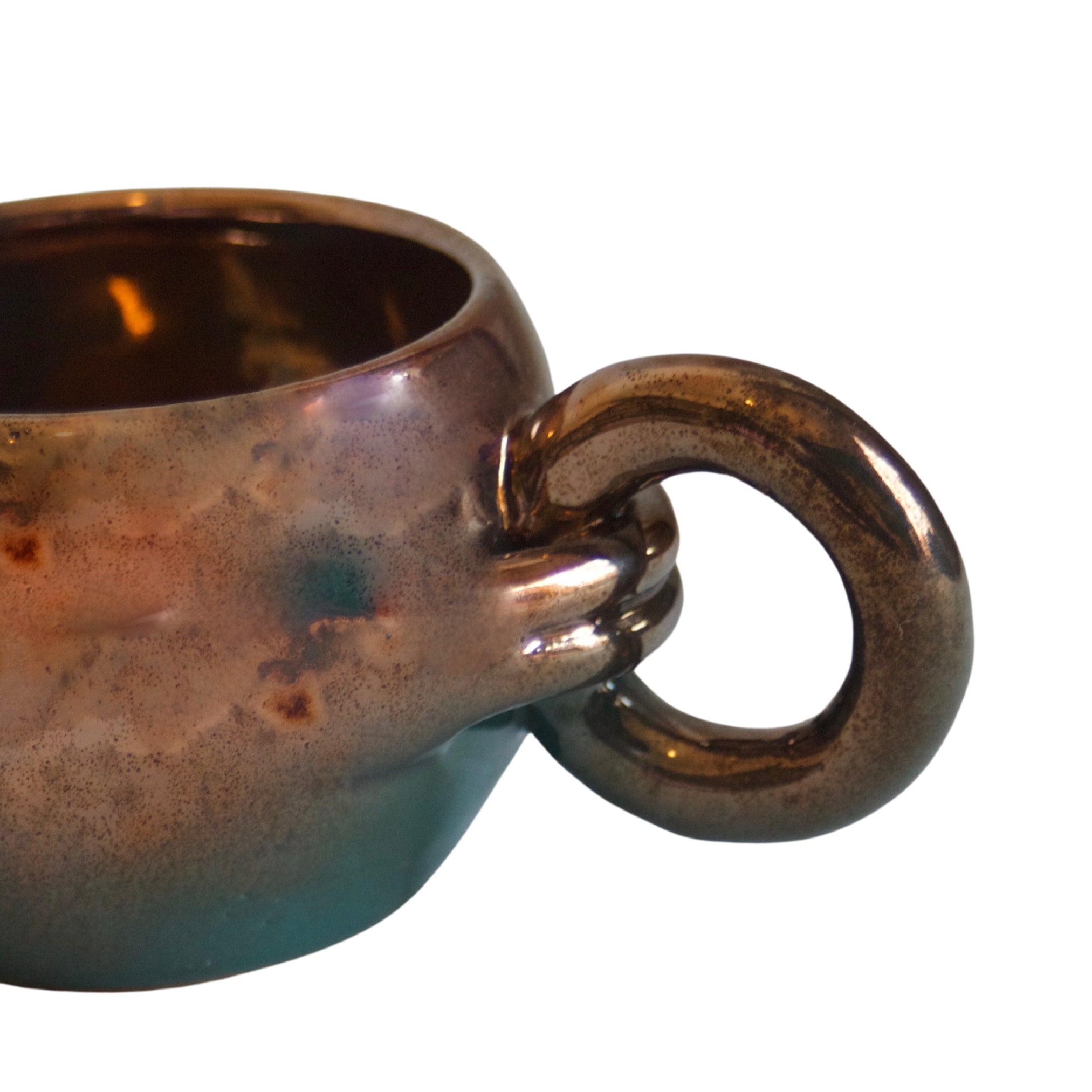 Modern Arabic Fengaan in Green Fusion finish, perfect for serving coffee or infusions