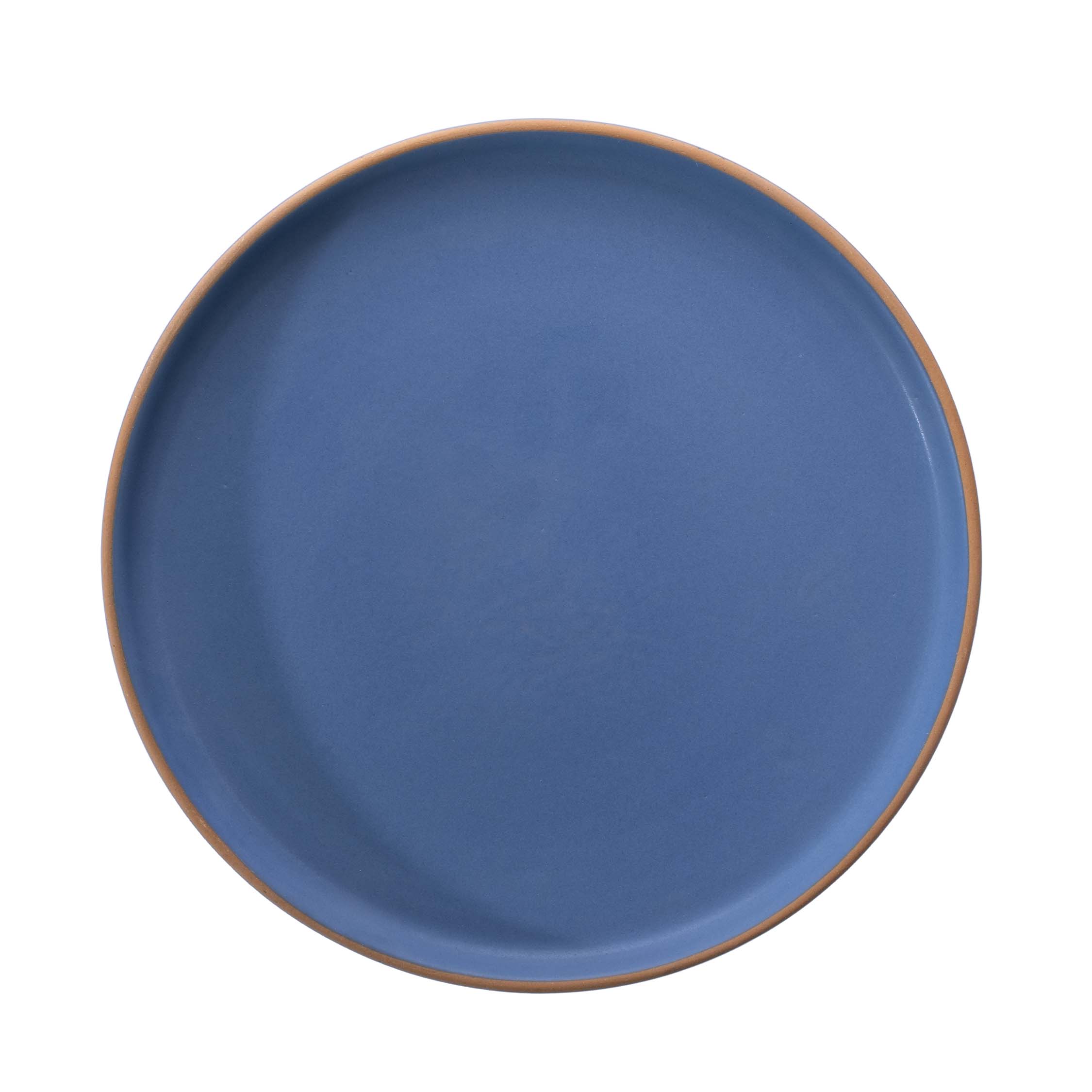 Large handcrafted stoneware plate with elevated edges for elegant serving