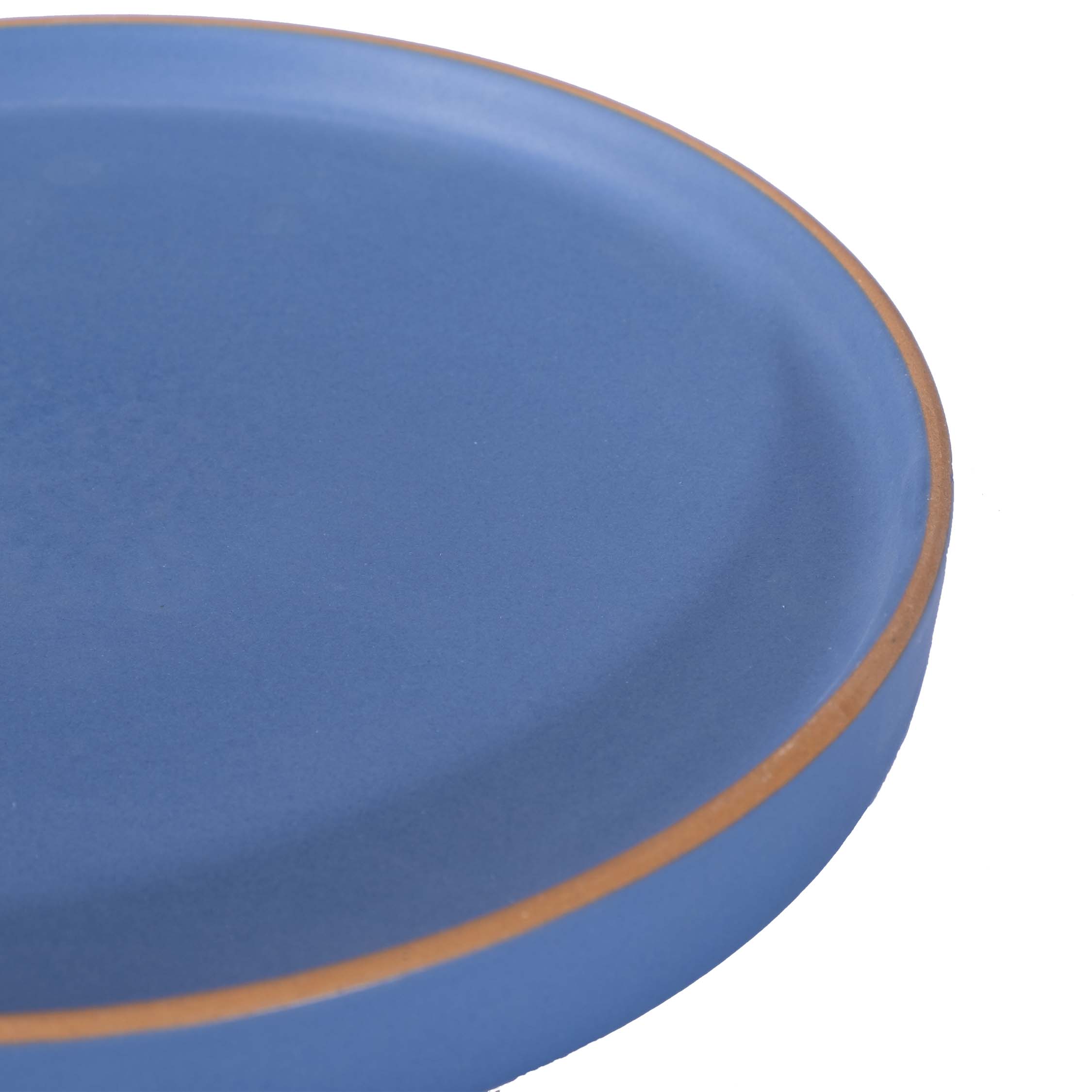 Large handcrafted stoneware plate with elevated edges for elegant serving