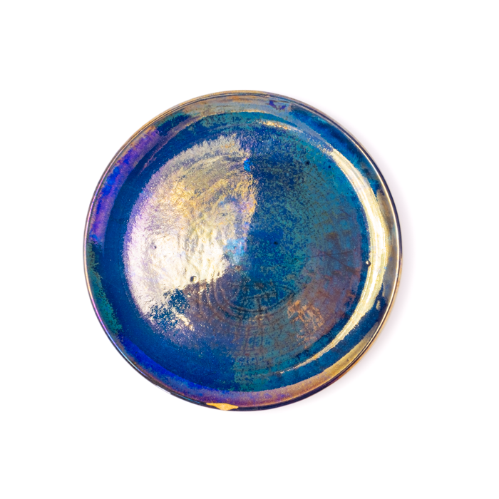 Medium Plate | Blue Fusion
Medium handcrafted stoneware plate with textured surface and artisanal design