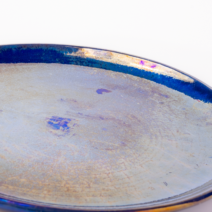 Medium Plate | Blue Fusion
Medium handcrafted stoneware plate with textured surface and artisanal design
