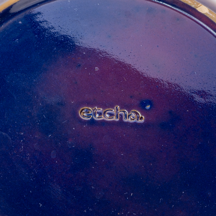 Medium Plate | Blue Fusion
Medium handcrafted stoneware plate with textured surface and artisanal design